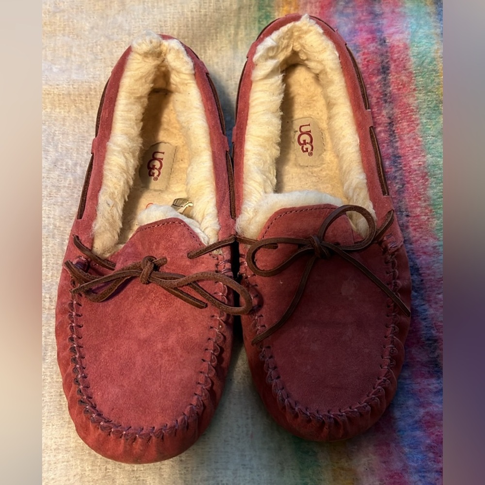 Pink UGG moccasins women’s size 8